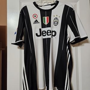 Adidas Juventus Striped Black and White Jersey- #21 Dybala